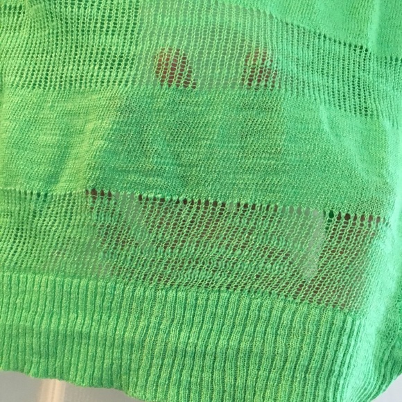 Dots cropped green sheer sweater M - Picture 4 of 4